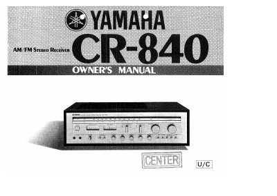 Yamaha CR-840 Stereo Receiver Owner's Manual - cover page