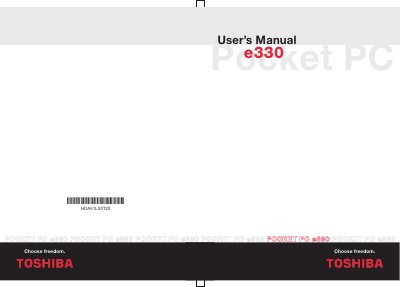 Toshiba e330 Pocket PC User Manual - cover page