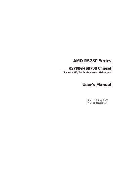 AMD RS780G+SB700 Chipset User Manual