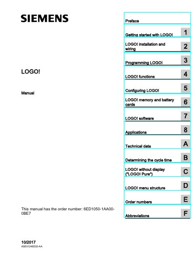 Siemens LOGO! 0BA6 Logic Module User Manual - cover page