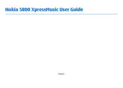 Nokia 5800 XpressMusic User Guide - cover page