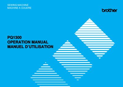 Brother PQ1300 Sewing Machine Operation Manual - cover page