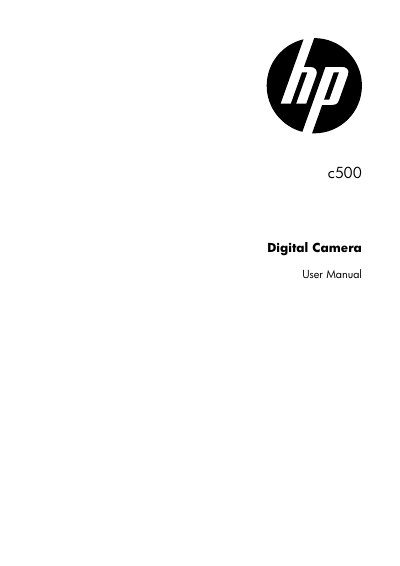 HP c500 Digital Camera User Manual - cover page