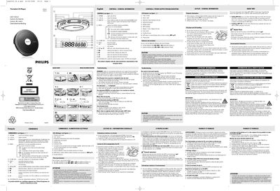 Philips EXP2540/EXP2542 Portable CD Player User Manual - cover page