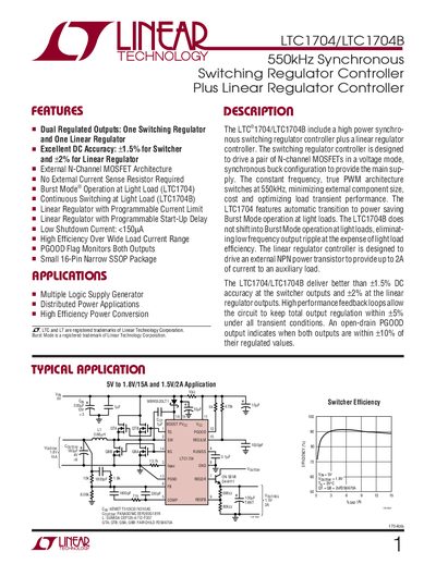 Linear Technology LTC1704/LTC1704B Handbook - cover page