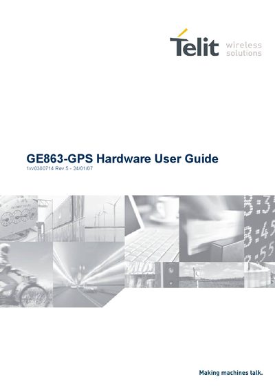 Telit GE863-GPS Hardware User Guide - cover page