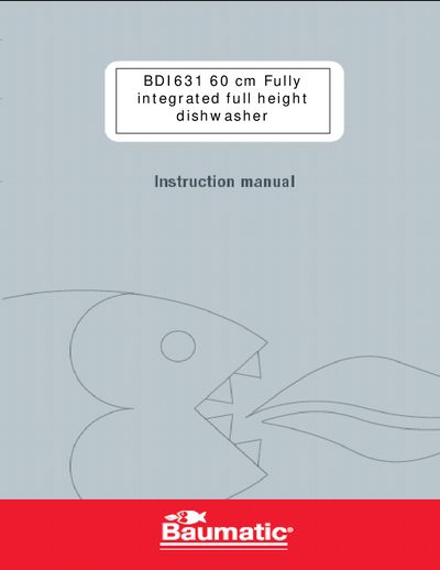 Baumatic BDI631 Dishwasher User Manual - cover page