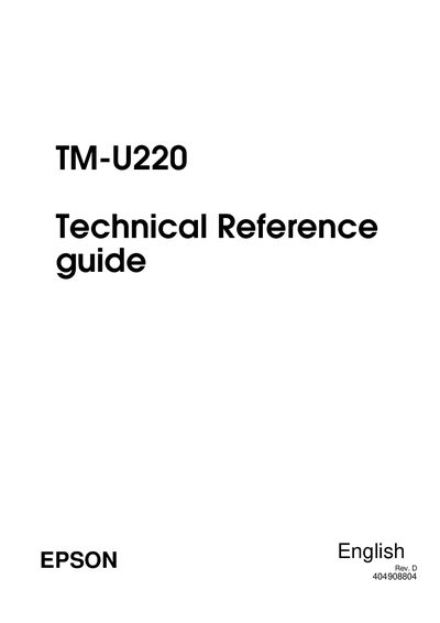 Epson TM-U220 Technical Reference Guide - cover page