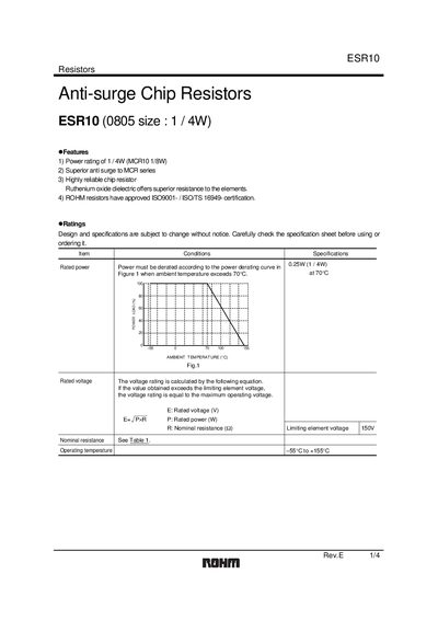 ROHM ESR10EZPJ Manual - cover page
