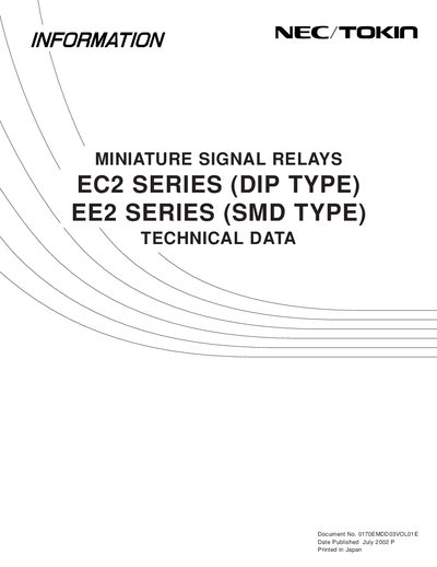 NEC EC2 Series (DIP) and EE2 Series (SMD) Handbook - cover page