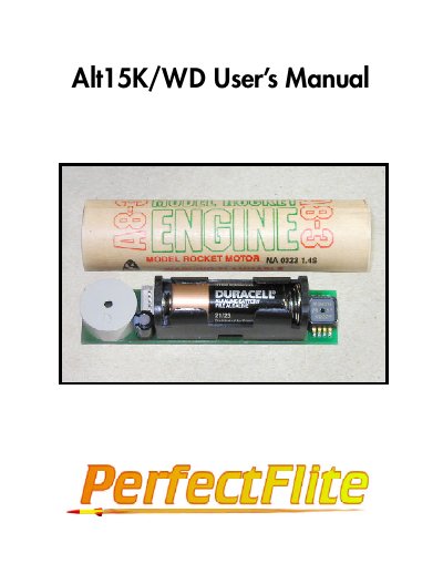 PerfectFlite Alt15K/WD Altimeter User Manual - cover page