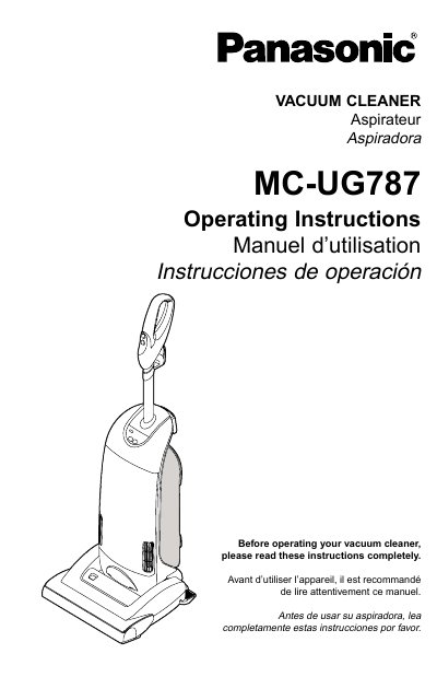 Panasonic MC-UG787 Vacuum Cleaner Operating Instructions - cover page