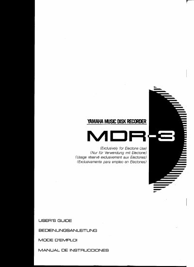 YAMAHA MOR-3 Manual - cover page