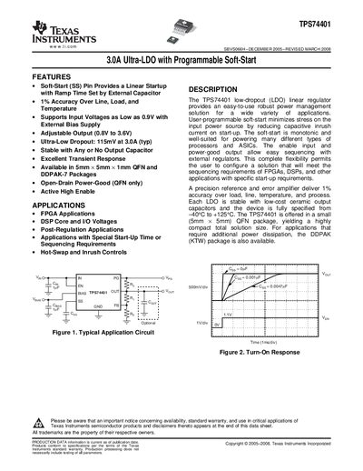 Texas Instruments TPS74401 Ultra-LDO Datasheet - cover page