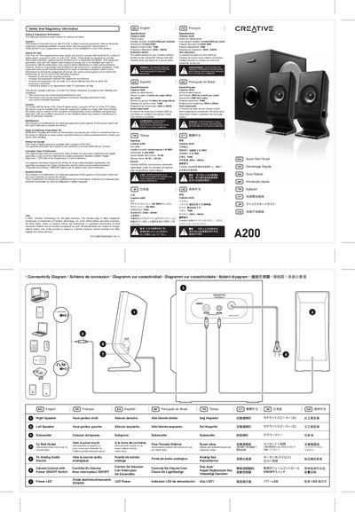 Creative A200 Quick Start Guide - cover page