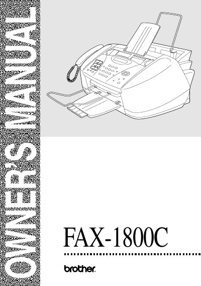 Brother FAX-1800C Fax Machine User Manual - cover page