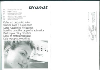 Brandt 500FL Coffee Cappuccino Maker User Manual - cover page