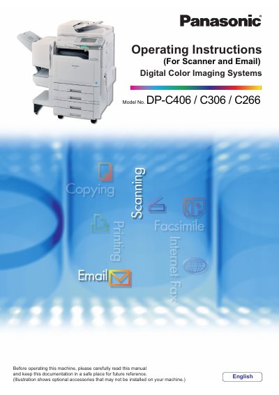 Panasonic DP-C406/C306/C266 Manual - cover page