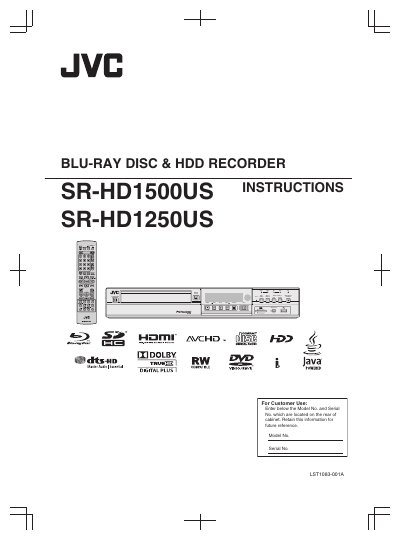 JVC SR-HD1500US/HD1250US Manual
