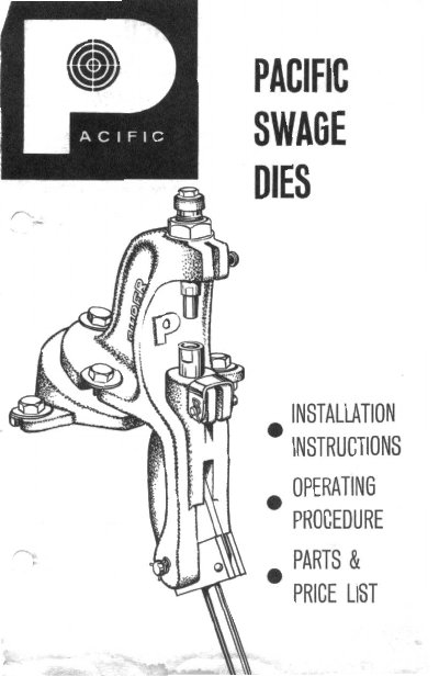 Pacific Swage Dies Installation and Operating Procedure - cover page