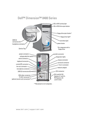 Dell Dimension 8400 Series User Manual - cover page