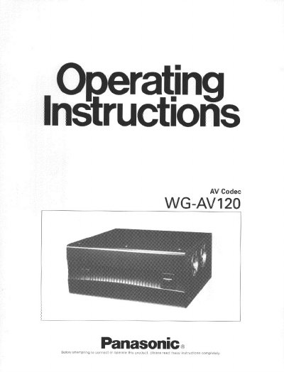Panasonic WG-AV120 AV Codec Operating Instructions - cover page