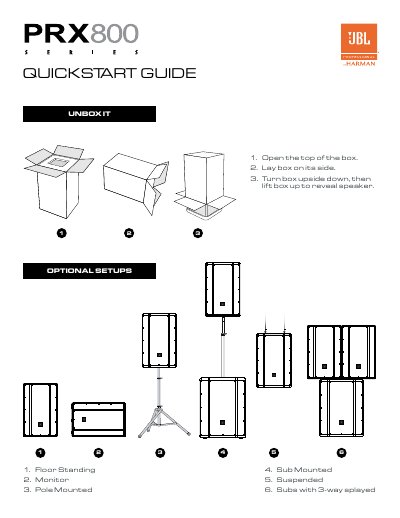 JBL PRX815XLF/PRX818XLF Quick Start Guide - cover page