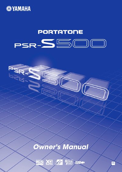 Yamaha PSR-S500 Owner's Manual - cover page