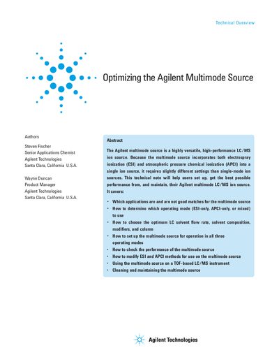 Agilent Multimode Source Technical Overview Application Note - cover page