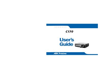 InFocus C170 Digital Projector User's Guide