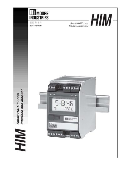 Moore Industries HIM Smart HART Loop Interface and Monitor User Manual