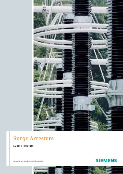 Siemens Surge Arresters Supply Program Manual - cover page