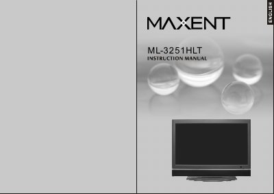 MAXENT ML-3251HLT LCD TV Owner's Manual - cover page