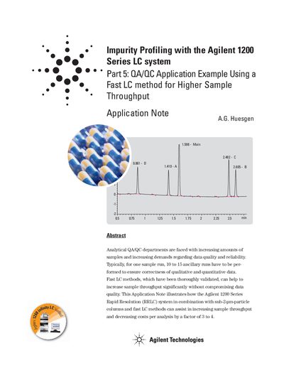 Agilent 1200 Series LC System Impurity Profiling Application Note - cover page