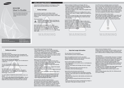 Samsung SCH‑S189 User Manual - cover page