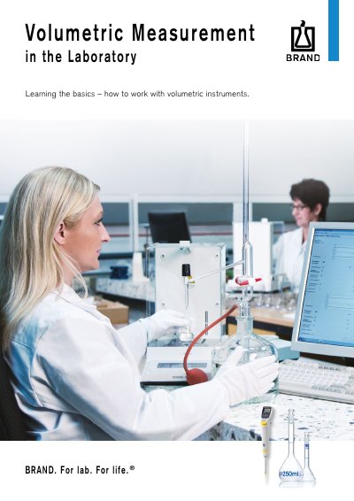 BRAND Volumetric Measurement in the Laboratory Guide - cover page