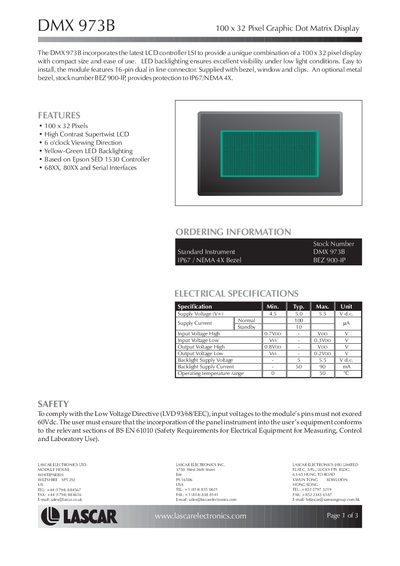 Lascar DMX 973B User Manual - cover page