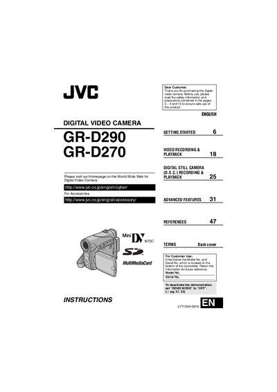 JVC GR-D290 / GR-D270 User Manual