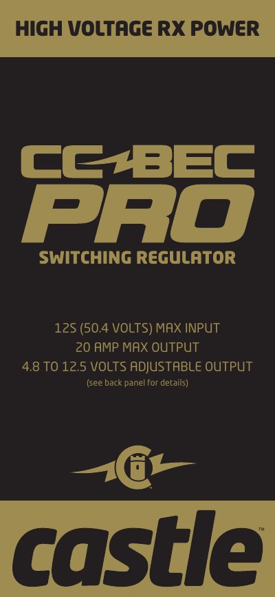 Castle Creations BEC Pro High Voltage RX Power Switching Regulator Product Leaflet - cover page
