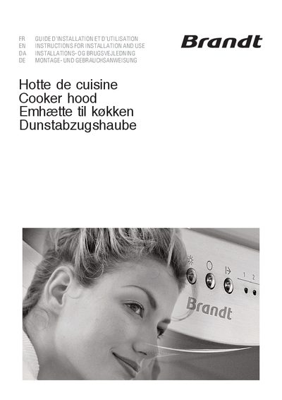 Brandt Cooker Hood Installation Guide - cover page