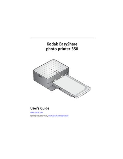 Kodak EasyShare Photo Printer 350 User Guide - cover page