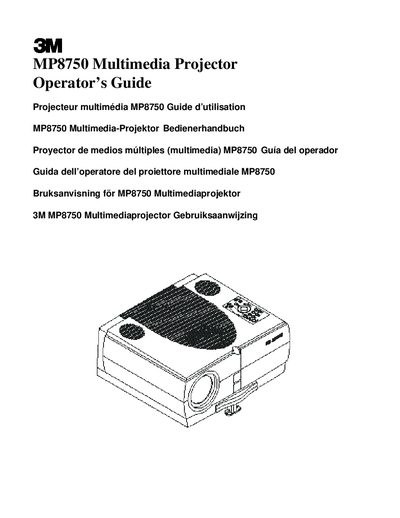 3M MP8750 Multimedia Projector Operator's Guide