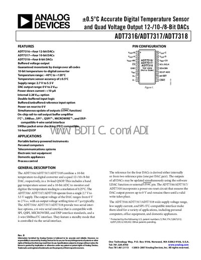 Analog Devices ADT7316/ADT7317/ADT7318 Datasheet - cover page