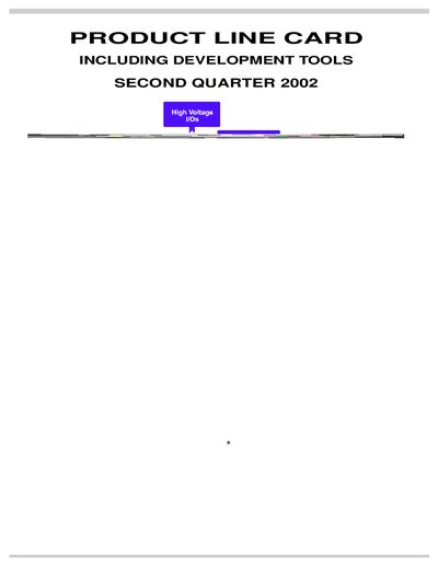 Microchip Product Line Card - cover page