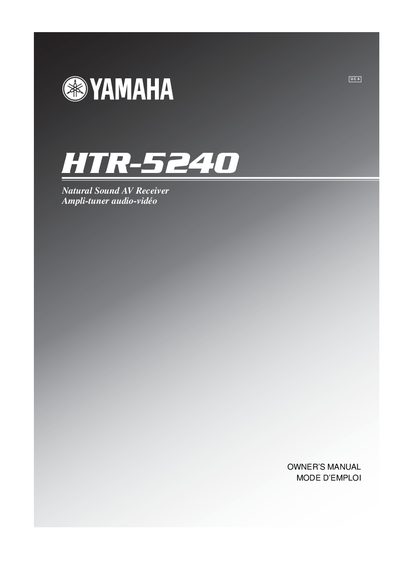 Yamaha HTR-5240 Owner's Manual