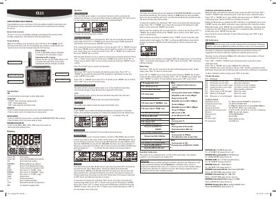 Rotronic CL11 Desktop Datalogger Short Instruction Manual - cover page