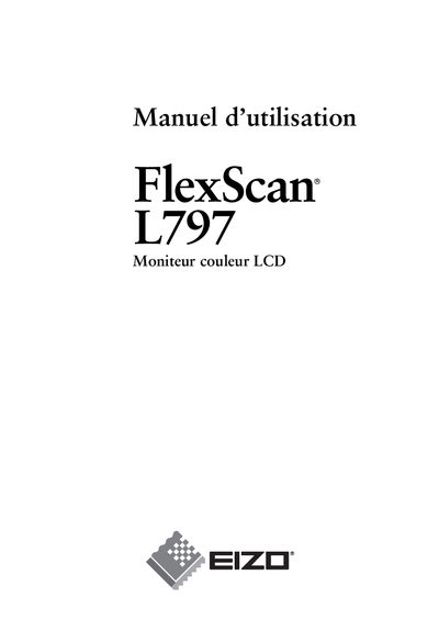EIZO L797 Color LCD Monitor User Manual - cover page