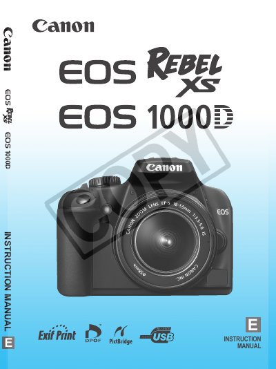 Canon EOS 1000D User Manual - cover page