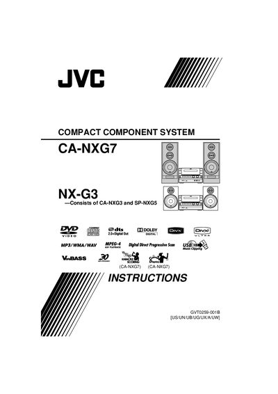 JVC CA-NXG7 Audio System User Manual - cover page