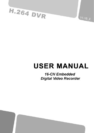 16-channel H.264 DVR User Manual - cover page